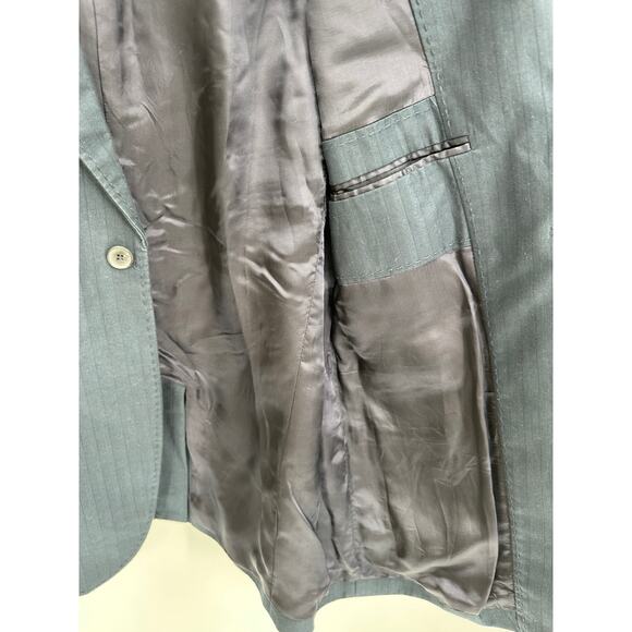 HE Homini Emerito by Mango Navy Blue Notch Lapel Jacket Men's Size Medium M - Picture 6 of 8